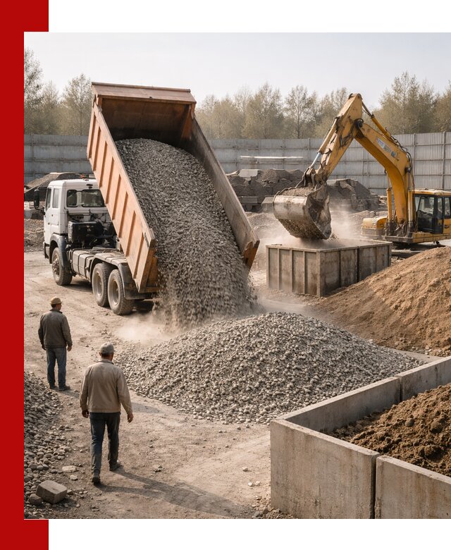 Доставка нерудных материалов с погрузкой и разгрузкой в Лысьве