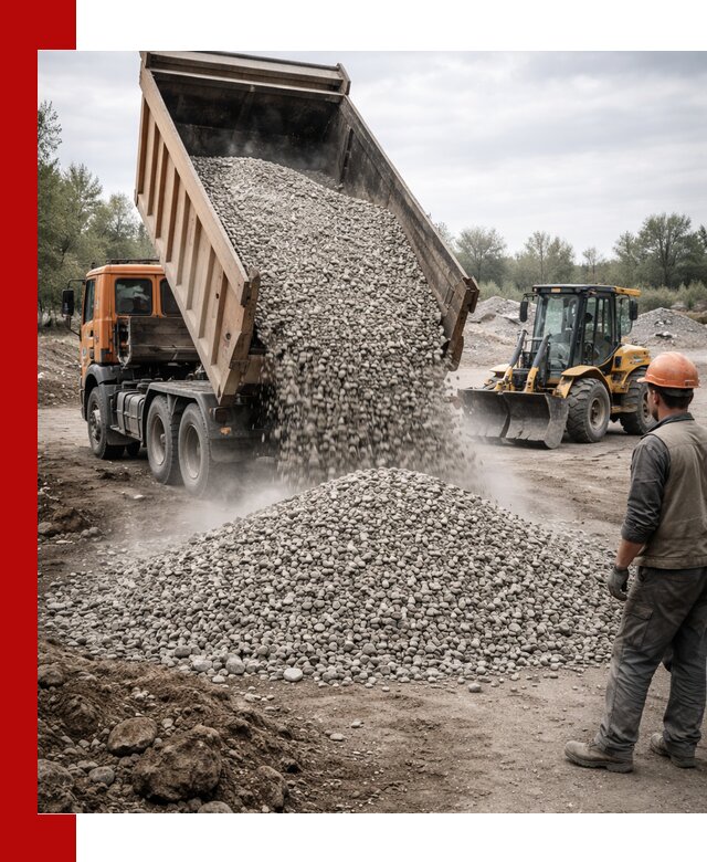 Доставка щебня в Лысьве крупными и мелкими фракциями