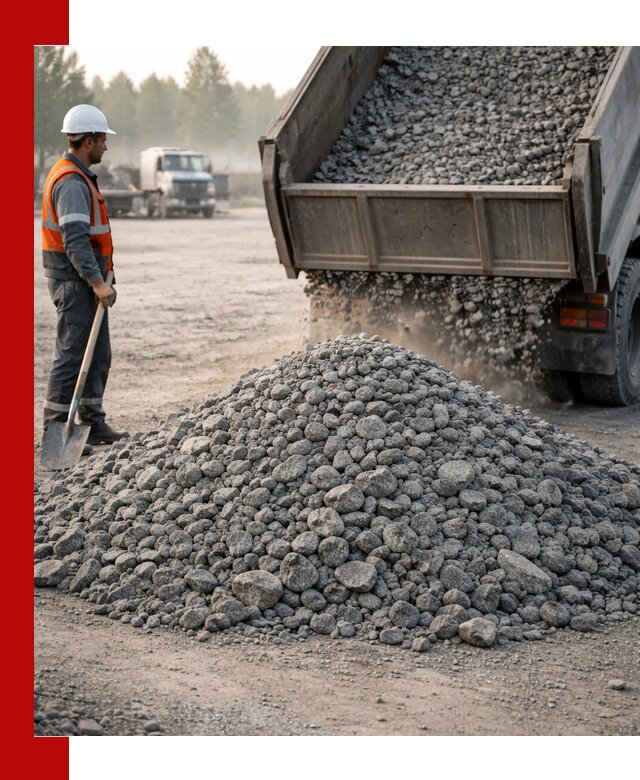 Гранитный щебень фракции 100–201 для строительства в Лысьве