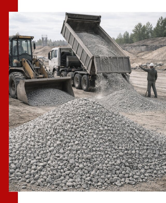 Доставка известнякового щебня фр. 5–20 в Лысьве