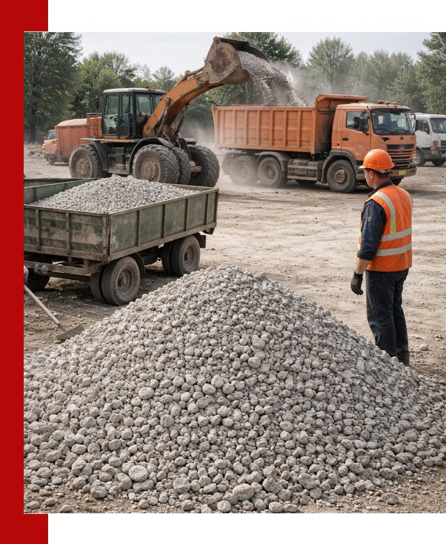 Доставка известнякового щебня фракция 20–40 в Лысьве