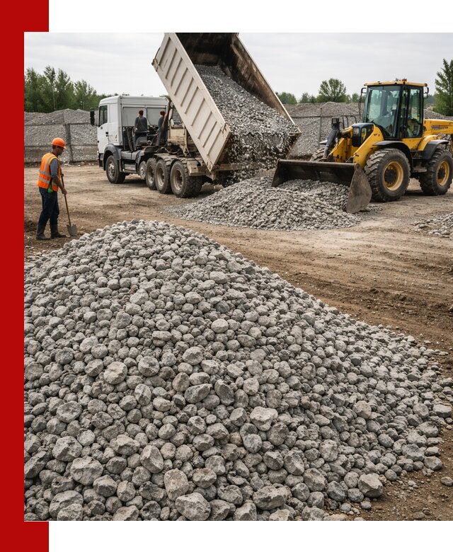 Доставка бетонного щебня фракции 40-70 в Лысьве