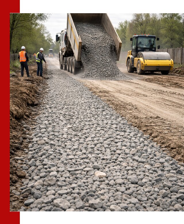 Доставка щебня для отсыпки дорог в Лысьве высокого качества