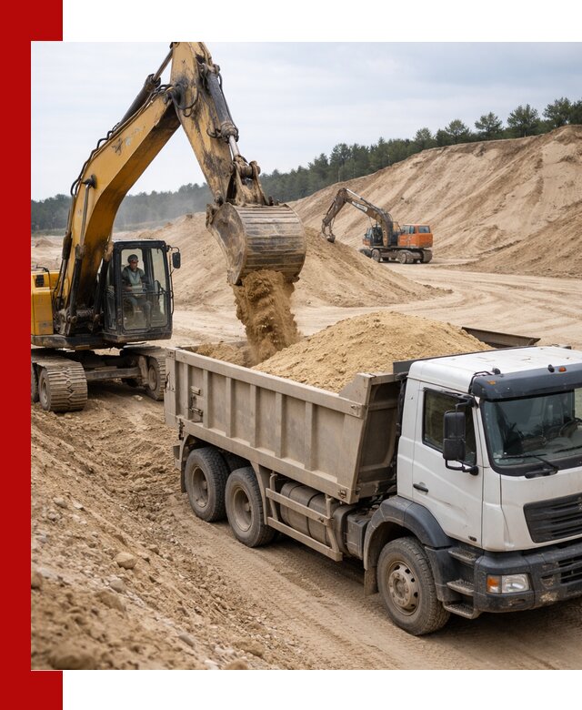 Доставка карьерного песка с самосвалами и разгрузкой в Лысьве