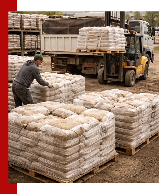 Карьерный песок в мешках с доставкой в Лысьве