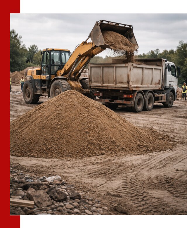 Доставка речного песка навалом в Лысьве быстро и выгодно