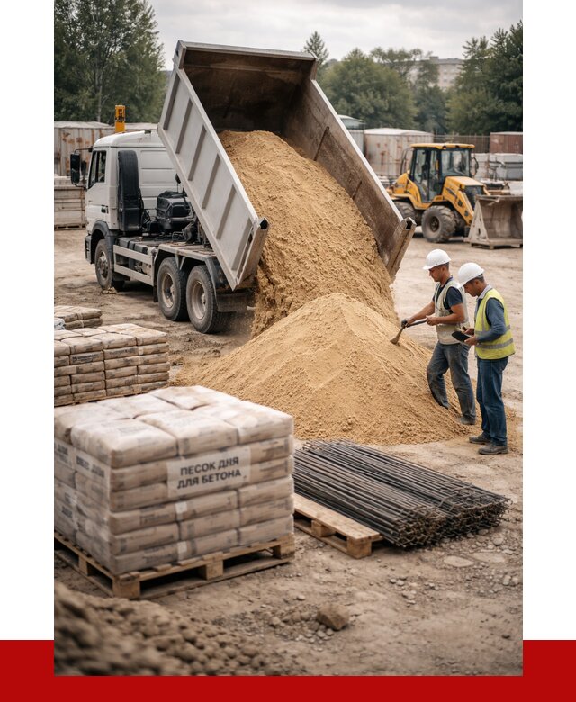 Песок для бетона в Лысьве от 2564 р. с доставкой, ПРОНЕРУДЛсь