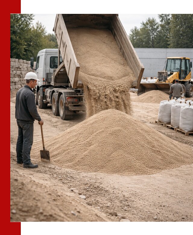 Кварцевый песок фракция 0–3 мм с доставкой в Лысьве