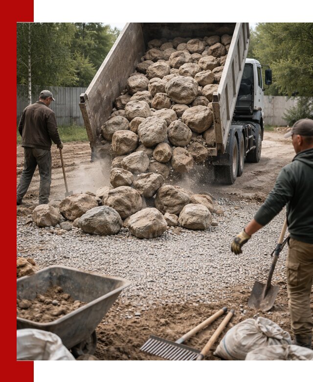 Доставка и укладка булыжника в Лысьве