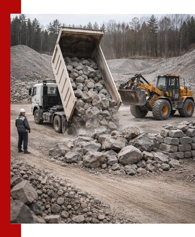 Доставка и продажа бутового гранитного камня в Лысьве