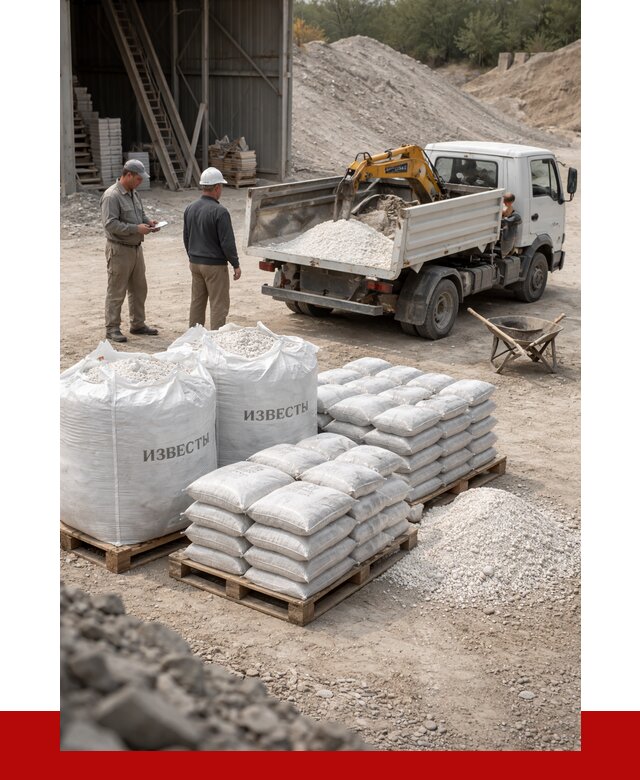 Известь строительная в Лысьве с доставкой от 4308 р. | ПРОНЕРУДЛсь