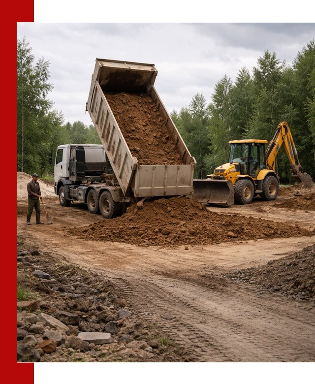 Доставка суглинка самосвалами в Лысьве подсыпка и планировка