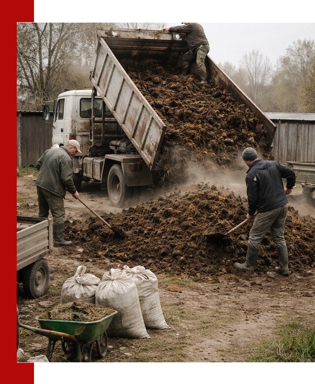 Доставка коровьего навоза самосвалом в Лысьве