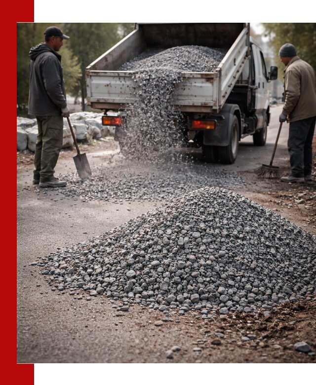 Гранитная крошка для посыпки дорог и тротуаров в Лысьве