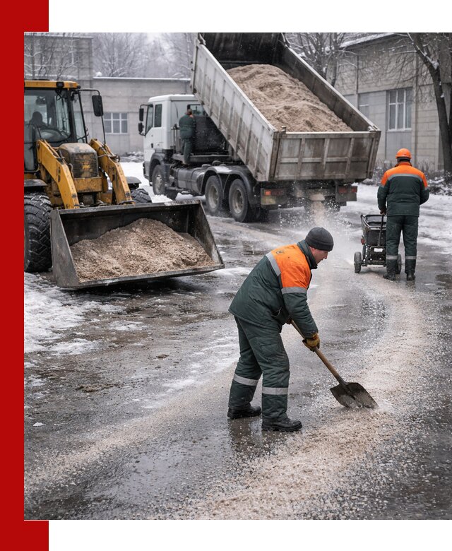 Реагент против гололеда с доставкой и нанесением в Лысьве