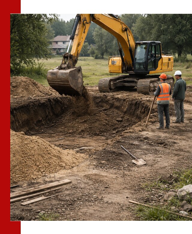 Рытье котлована под фундамент в Лысьве (быстро и недорого)